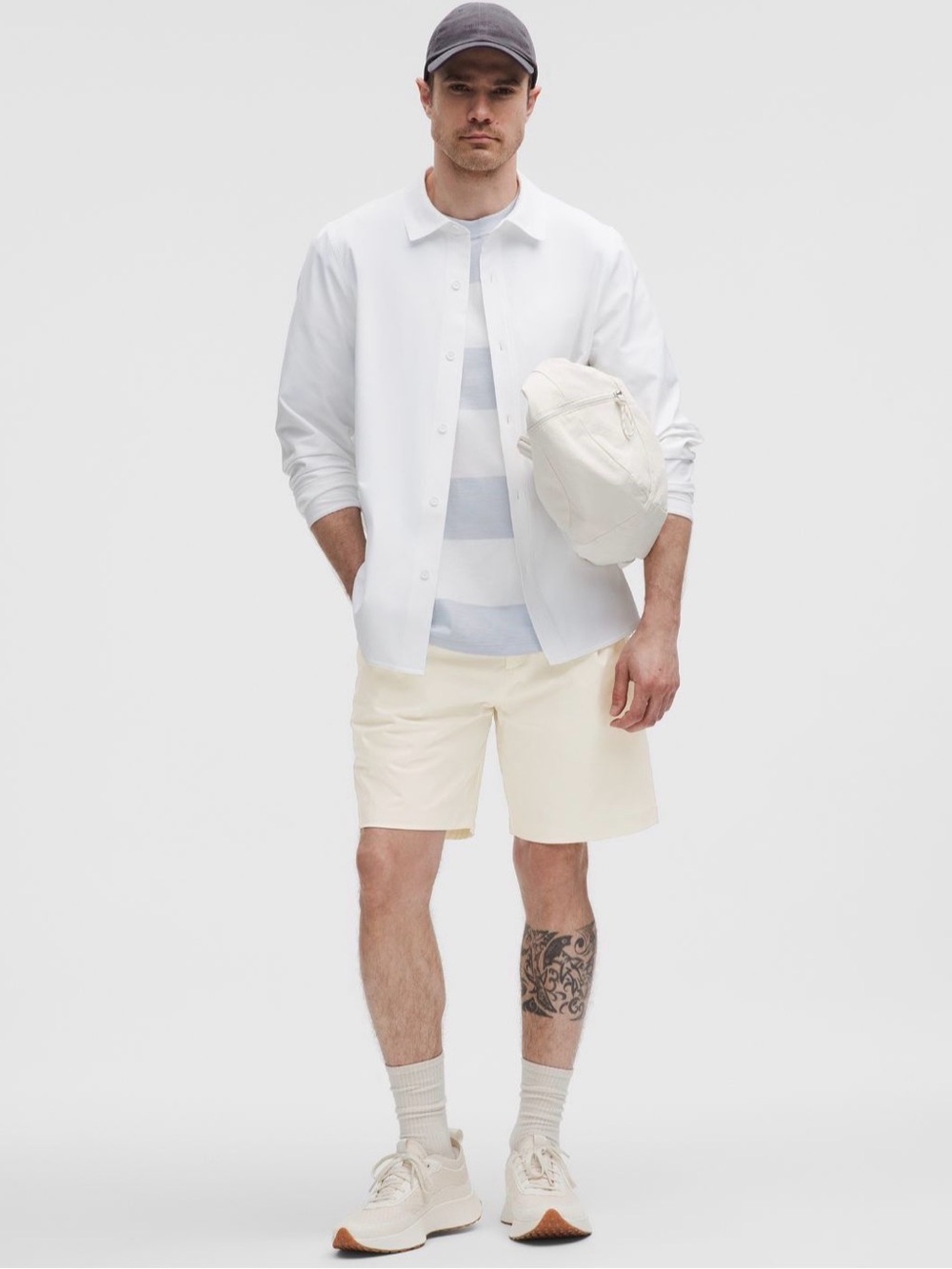 lululemon Men's Woven Relax-Fit Pleated Shorts in Light Ivory